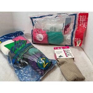 VTG 80/90 Lot of 8 pr Slouch Socks Chic Essentials American Spirit Simply Basic